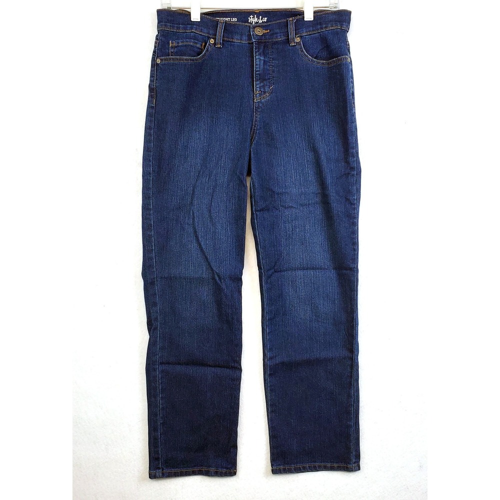 Style & Co Straight Leg Dark Wash Denim Jeans Women's Size 10P - Picture 3 of 7